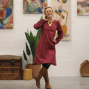 Robe Rosine - sergé de coton grenat - Quintessence