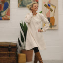 Robe Rosine - velours côtelé ivoire - Quintessence