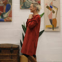 Robe Rosine - velours milleraies terre cuite - Quintessence