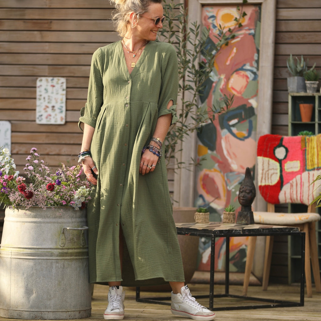Robe Mi-Longue John Lewis - Motifs Cachemire Vert - Taille 12 UK - Neuf Avec Étiquettes