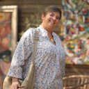 Robe Soizic - satin de coton fleurs de printemps - Quintessence