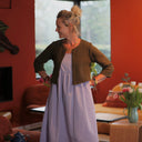 Robe Solène - coton brodé parme - Quintessence