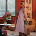 Robe Solène - coton brodé parme - Quintessence