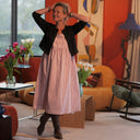 Robe Solène - coton rayé framboise - Quintessence