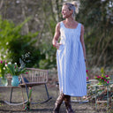 Robe Solène - coton vichy bleu doux - Quintessence