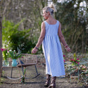 Robe Solène - coton vichy bleu doux - Quintessence