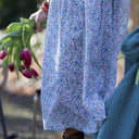 Robe Solène - coton"Printemps bleu" - Quintessence