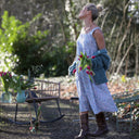 Robe Solène - coton"Printemps bleu" - Quintessence