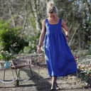 Robe Solène - Lin bleu majorelle - Quintessence