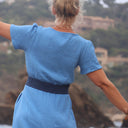 Robe Stella - double gaze de coton bleu cobalt - Quintessence