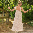 Robe Sybille — Double gaze fleurettes grenat - Quintessence