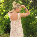 Robe Sybille — Double gaze fleurettes grenat - Quintessence
