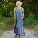 Robe Sybille — Lin lavé bleu jean - Quintessence