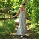 Robe Sybille — Rayures seersucker rayé kaki - Quintessence
