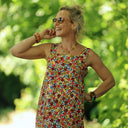 Robe Sybille — Viscose jardin Majorelle - Quintessence