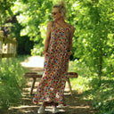 Robe Sybille — Viscose jardin Majorelle - Quintessence