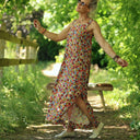 Robe Sybille — Viscose jardin Majorelle - Quintessence