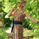 Robe Sybille — Viscose jardin Majorelle - Quintessence