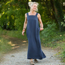 Robe Sybille — Viscose - lin bleu marine - Quintessence