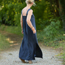 Robe Sybille — Viscose - lin bleu marine - Quintessence
