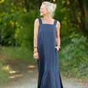 Robe Sybille — Viscose - lin bleu marine - Quintessence