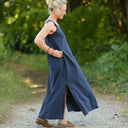 Robe Sybille — Viscose - lin bleu marine - Quintessence