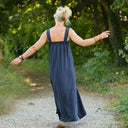 Robe Sybille — Viscose - lin bleu marine - Quintessence