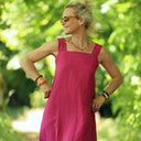 Robe Sybille — Viscose - lin rose fuchsia - Quintessence