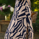 Robe Sybille — Viscose marine beige - Quintessence