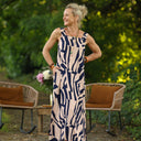 Robe Sybille — Viscose marine beige - Quintessence