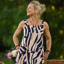 Robe Sybille — Viscose marine beige - Quintessence