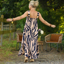 Robe Sybille — Viscose marine beige - Quintessence