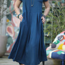 Robe Sylvette - sergé de vicose bleu indigo - Quintessence