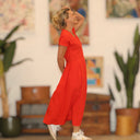 Robe Sylvette - vicose/lin orange crépuscule - Quintessence