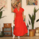 Robe Sylvette - vicose/lin orange crépuscule - Quintessence