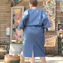 Robe Xiou double gaze de coton bleu majorelle - Quintessence