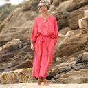 Robe Xiou double gaze de coton rose gourmand - Quintessence