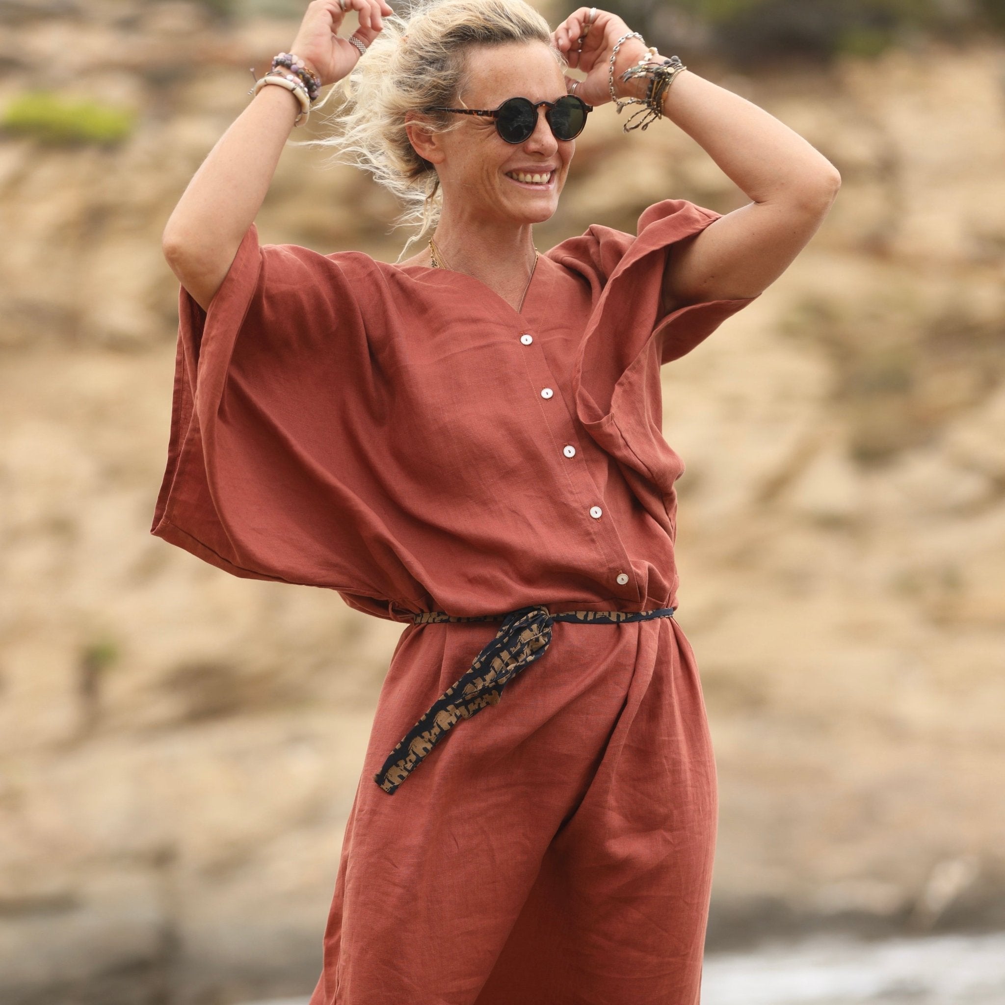 Jiaolin Robe Robe Xiou lin terracotta Quintessence élégante et chic