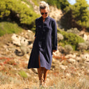 Robe Yuna - Double gaze de coton bleu nuit - Quintessence