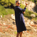 Robe Yuna - Double gaze de coton bleu nuit - Quintessence