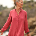 Robe Yuna - Double gaze de coton grenat - Quintessence