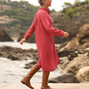 Robe Yuna - Double gaze de coton grenat - Quintessence