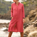 Robe Yuna - Double gaze de coton grenat - Quintessence