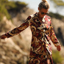 Robe Yuna - satin de coton Éclat Grenat - Quintessence