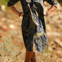 Robe Yuna - satin de coton Ondée botanique - Quintessence