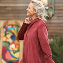 Robe Yuna - velours côtelé grenat - Quintessence