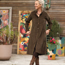 Robe Yuna - velours côtelé moka - Quintessence