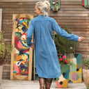 Robe Yuna - Velours côtelé navy - Quintessence