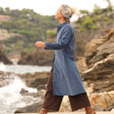 Robe Yuna - velours milleraies bleu officier - Quintessence