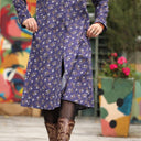 Robe Yuna - Velours milleraies Éclats de myosotis - Quintessence